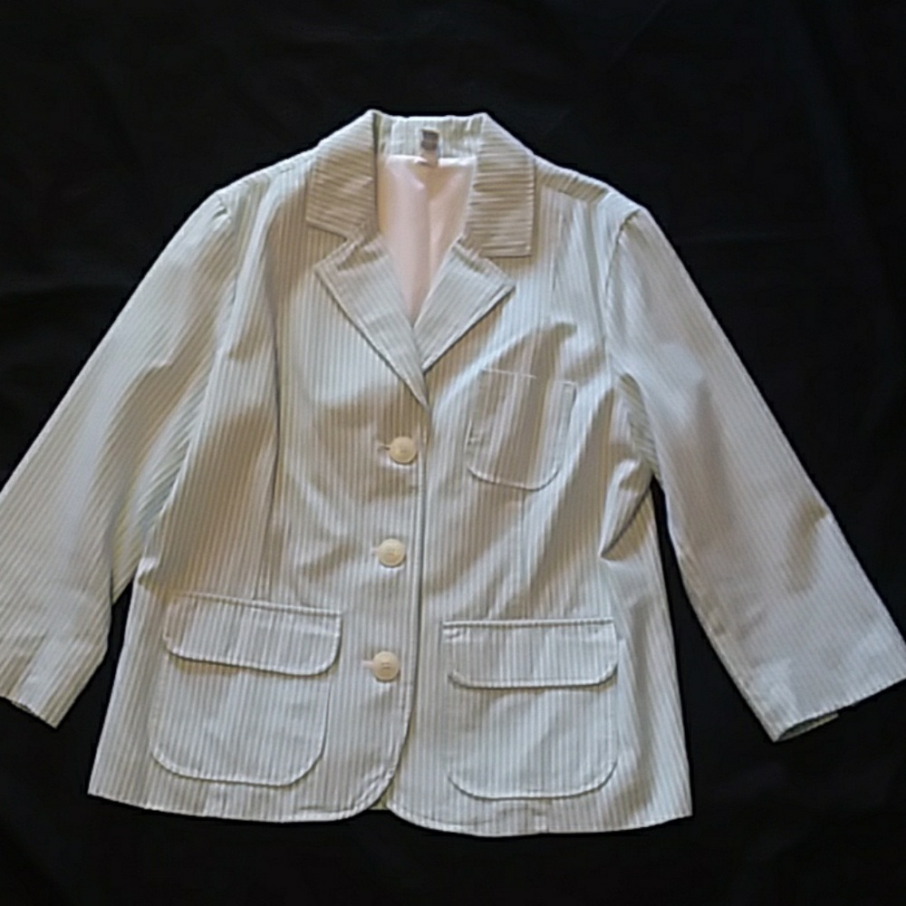 Old Navy Light Cream Pinstripe Blazer